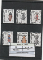 Taxe - France - 1982 - N° YT 103 à 108** -  Insectes - 1960-.... Mint/hinged