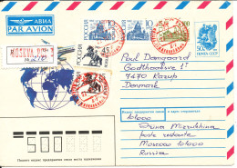 USSR Registered Air Mail Cover Sent To Denmark 27-10-1993 - Covers & Documents