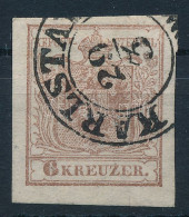 O 1850 6kr HP I Lemezhibás Bélyeg "KARLSTA(DT)" - Other & Unclassified