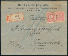 ~1896 Ajánlott Levél 3 X 5kr Bérmentesítéssel / Registered Cover "BILLÉD" - Temesvár - Autres & Non Classés