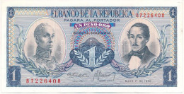 Kolumbia 1970. 1P T:F Szép Papír Colombia 1970. 1 Peso C:F Fine Paper Krause P# 404e - Ohne Zuordnung