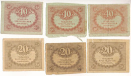 Orosz Birodalom 1917. 20R (3x) + 40R (3x) T:VF-VG Russian Empire 1917. 20 Rubles (3x) + 40 Rubles (3x) C:VF-VG - Unclassified