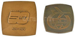 Lengyelország 1979. "A LOT Lengyel Légitársaság 50. évfordulója - 1929-1979" Kétoldalas Bronz Emlékplakett (65x65mm) + 1 - Non Classés