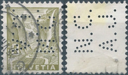 Svizzera-Switzerland-Schweiz-Suisse,HELVETIA,1934, 3(C) Obliterated  (PERFIN) - Perfin