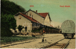 T2 1909 Dés, Dej; Vasútállomás. Gálócsi Samu Kiadása / Railway Station - Zonder Classificatie