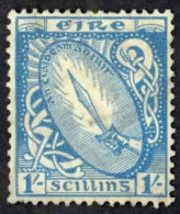 Ireland Sc# 117 Used (a) 1940-1942 1sh Blue & Ocher Sword Of Light - Gebruikt
