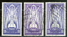 Ireland Sc# 123 Used Lot/3 1943-1945 10sh St. Patrick And Paschal Fire - Used Stamps