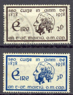 Ireland Sc# 101-102 Used (a) 1938 Temperance Crusade 100th - Used Stamps