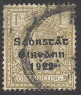 Ireland Sc# 55 Used 15X8½ 1922-1923 1sh Overprint - Oblitérés