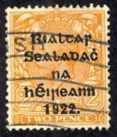 Ireland Sc# 42 Used 15¾X16 1922 2p Overprint - Gebraucht