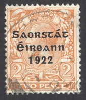 Ireland Sc# 47 Used 15X8½ 1922-1923 2p Overprint - Used Stamps