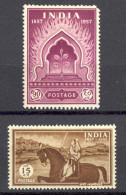 India Sc# 289-290 MH 1957 Indian Mutiny 100th - Ongebruikt