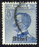 Italy Agean Is.-Simi Sc# 6 Used 1912-1921 25c Overprint Definitives - Ägäis (Simi)