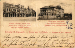 T3 1902 Nagykikinda, Kikinda; Ferenc József Tér, Állami Polgári Leányiskola, Rádák János üzlete és Saját Kiadása / Squar - Non Classés