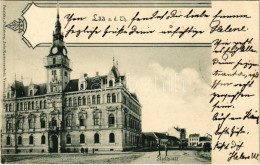 T2/T3 1901 Laa An Der Thaya, Stadtplatz, Stadthaus Und Sparcassa / Square, Town Hall And Savings Bank (EK) - Zonder Classificatie