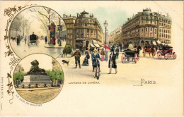 * T2/T3 Paris, L'Avenue De L'Opera, Le Lion De Belfort. Art Nouveau, Floral, Litho - Non Classificati