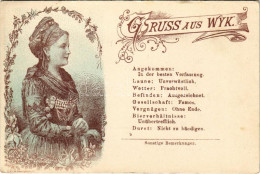 ** T2/T3 Wyk Auf Föhr, Gruss Aus. L.H.i.M. 112. Art Nouveau, Floral Folklore - Ohne Zuordnung
