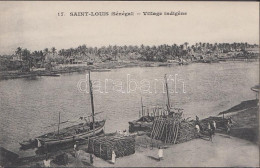 ** T1/T2 Saint-Louis, Village Indigene / Indigenous Village, River, Sailships - Non Classés