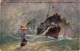 T3 1915 Unterseeboot U XII Greift Die Französische Hochseflotte In Der Otrantostrasse An. Offizielle Postkarte Des Öster - Non Classés