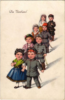 ** T2/T3 Der Vierbund / A Négy Szövetséges / WWI Central Powers Propaganda Art Postcard. WSSB No. 5145. (fl) - Non Classés