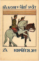 ** T1 Na Koni V Síry Svet, Za Neprítelem / Czech Military Propaganda With Horse Riding Soldiers - Non Classés