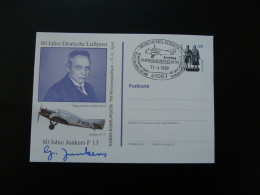 Entier Postal Stationery Card Aviation 80 Years Junkers F13 Rhein-Rurh-Posta 1999 - Private Postcards - Used