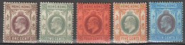 HONG KONG (CHINA) - 1903/4 - YVERT N°62/63+65+67 FILIGRANE CA + YVERT N°78 (FIL. CA MULTIPLE) ** MNH - COTE = 110+++ EUR - Ongebruikt