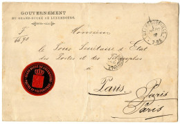 LUXEMBOURG - LETTRE EN FRANCHISE DES POSTES DE LUXEMBOURG POUR PARIS, 1895 - 1895 Adolphe Profil