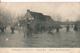 HAMME  OVERSTROOMING VAN 12 MAART 1906  HERBERG HET AARDSCH PARADIJS        -  2 SCANS - Hamme