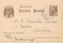 53764. Entero Postal MONTBLANCH (Tarragona) 1942.20 Cts Cervantes Sin Pie Imprenta, Num 82 - 1931-....