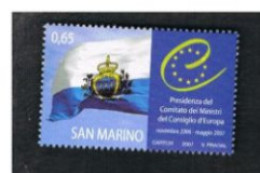 SAN MARINO - UN  2133   -   2007  SAN MARINO PRESIDENTE COMITATO MINISTRI CONSIGLIO D' EUROPA, BY BF  -  MINT ** - Unused Stamps