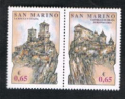 SAN MARINO - UN 2151.2152 - 2007 ROCCHE DI LIBERTA' (COMPLET SET OF 2 STAMPS SE-TENANT, BY BF)  - MINT ** - Neufs