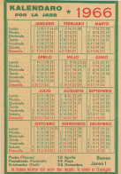 230124 - ESPERANTO - KALENDARO POR LA JARO 1966 - Calendrier - Esperanto