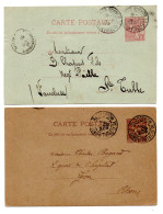 MONACO -- MONTE CARLO -- ENTIERS POSTAUX -- 2 Cartes Postale -- 10 C. Prince Albert 1er N° 6 Et 7 - Entiers Postaux