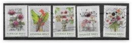 Suède 2021 N°3361/3365 Oblitérés Fleurs - Gebraucht