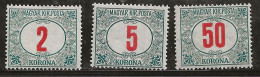 Hongrie 1922-1923 N° Y&T : TT 89 à 91 * - Strafport