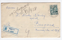 1958. YUGOSLAVIA,CROATIA,ZAGREB,REGISTERED COVER TO BELGRADE - Lettres & Documents