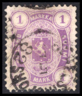 Finland 1875-84 1mk Mauve Stamp Office Print Fine Used. - Used Stamps