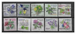 Suède 2022 N°3402/3411 Oblitérés Fleurs - Used Stamps
