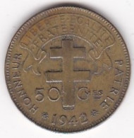 Afrique Equatoriale Française Libre, 50 Centimes 1942, En Laiton, Lec# 8 - Französisch-Äquatorialafrika