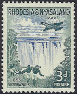 RHODESIA & NYASALAND 1955 QEII 3d Ultramarine & Deep Turquoise-Green SG16 MH - Rhodesien & Nyasaland (1954-1963)