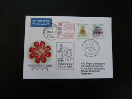 Vol Special Flight Hong Kong World Stamp Exhibition To Frankfurt Boeing 747 Lufthansa 2001 - Briefe U. Dokumente