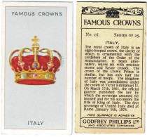 CR 1 - 16b Famous Crown, ITALY, King Victor EMMANUEL II - Godfrey Phillips -1938 - Phillips / BDV