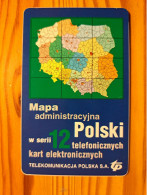 Phonecard Poland, Chip - Map - Poland