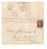 GB Complete Letter Belfast -> Belfast Pl 71 LE (first Plate) Simplex Cancel 115 High Diamond Shape Castlederc/E/JU 6/6 - Covers & Documents