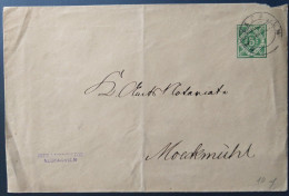 Württemberg, GA-Dienstumschlag DU5, Von NECKARSULM 1893 Nach MÖCKMÜHL - Postwaardestukken