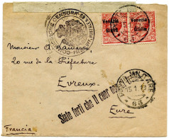 ITALIE - 10CX2 SUR LETTRE CENSUREE POUR LA FRANCE, 1919 - Marcofilie