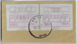 Belgium Cover Fragment With 2 Vending Machine Label Stamp 66 And 99 Francs - Briefe U. Dokumente