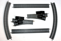 JOUEF HO 6 RAIL 2 AIGUILLAGE MANUEL R=385, 2 DROIT N°475, 2 COURBE N°470 R=325mm, MODELISME FERROVIAIRE TRAIN (2105.246) - Track