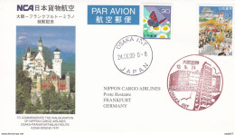 Japan Nippon Eerste Vlucht 24-09-2000 Nippon Cargo Airlines Osaka-Frankfurt-Milan - Cartas & Documentos
